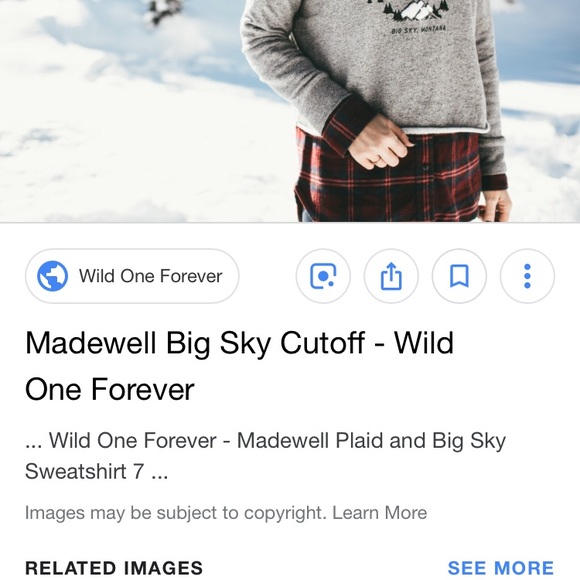 Madewell cropped Big Sky Montana gray Sweatshirt medium - Picture 6 of 6